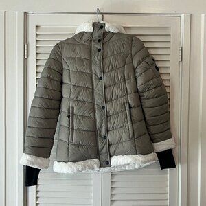 NWOT Jessica Simpson hooded puffer parka jacket small women's grey